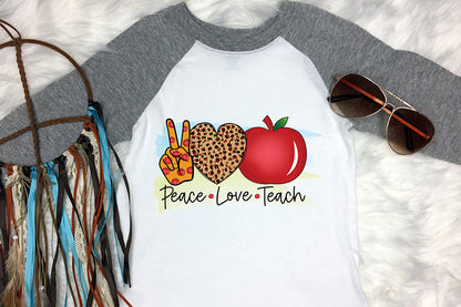 Teacher PNG Sublimation | Peace Love Teach