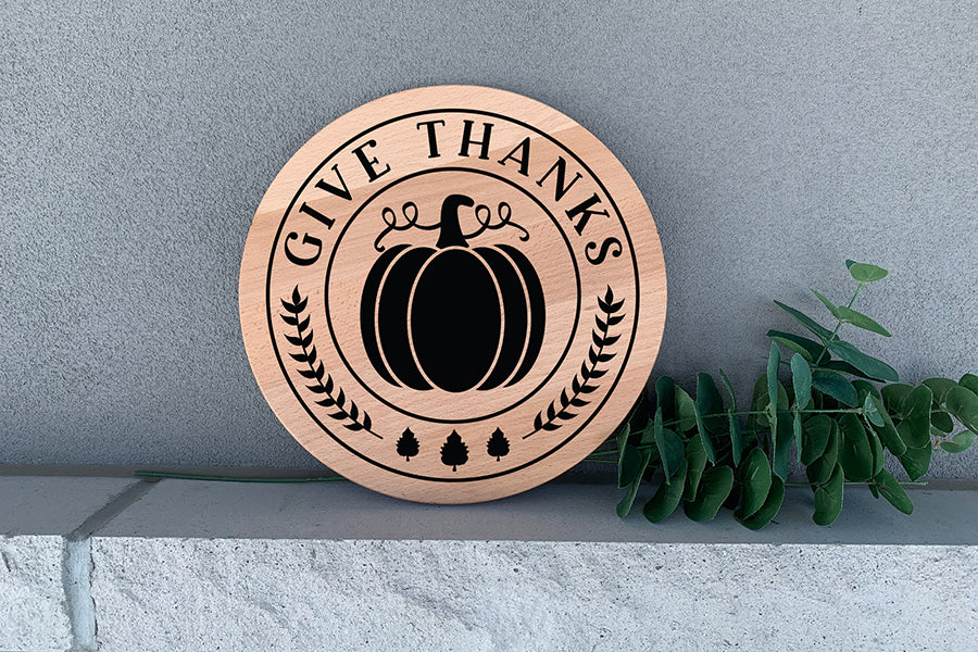 Fall Round Sign SVG - Give Thanks SVG
