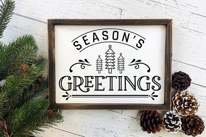 Season's Greetings, Farmhouse Christmas Sign SVG