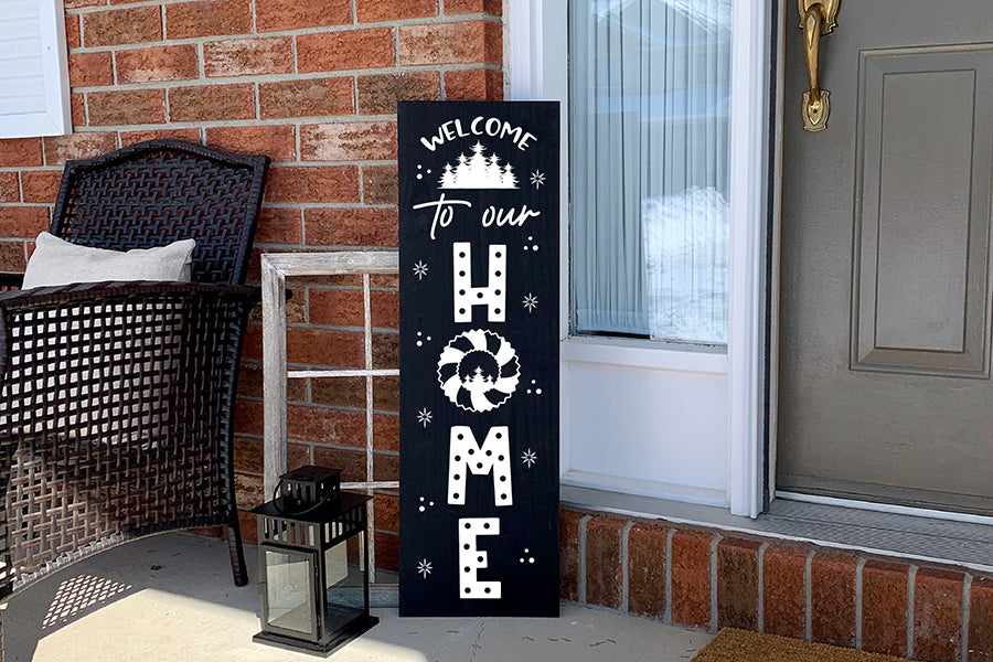 Welcome to Our Home, Christmas Porch Sign SVG