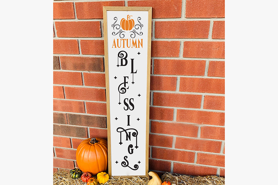 Fall Porch Sign SVG, Autumn Blessings SVG