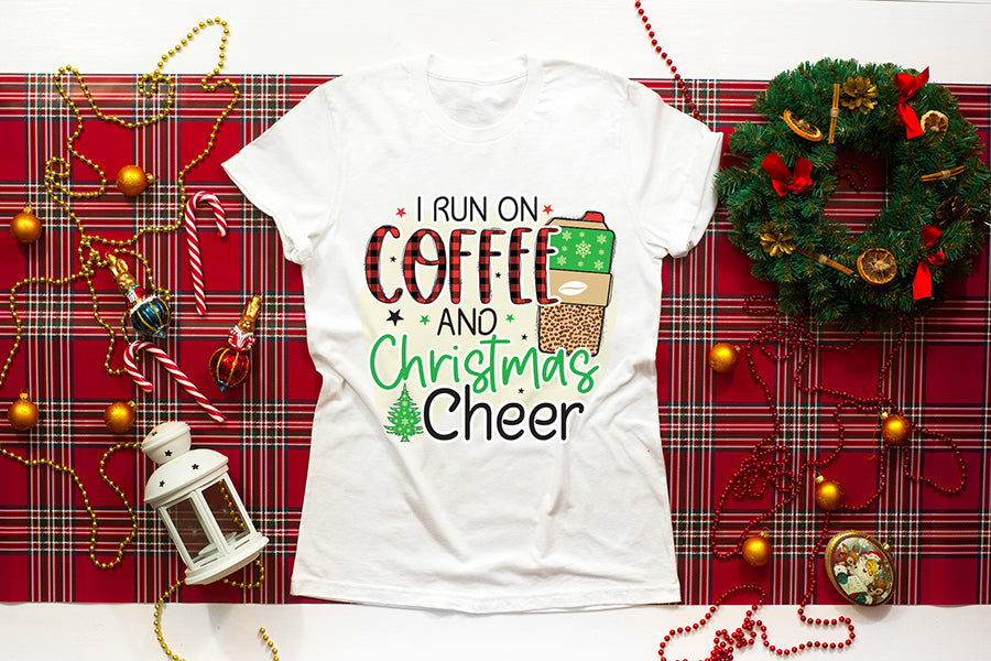 I Run on Coffee and Christmas Cheer PNG Sublimation