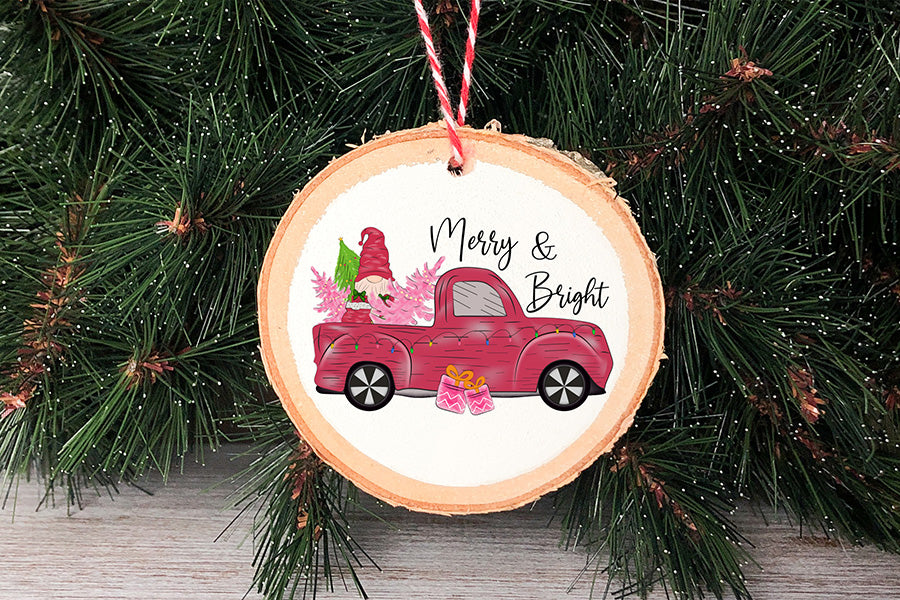 Merry & Bright PNG | Pink Christmas Sublimation