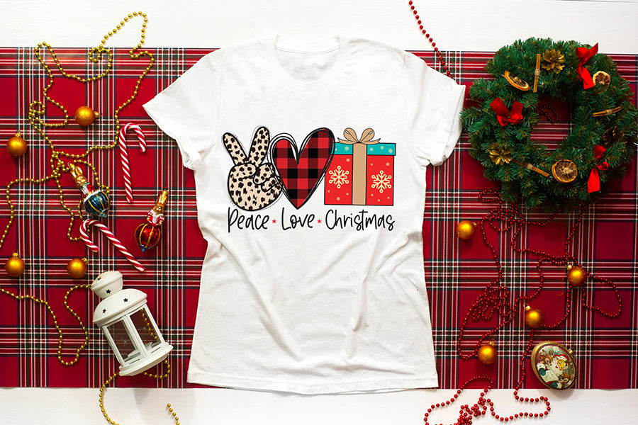 Peace Love Christmas Sublimation Design PNG