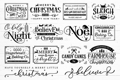 Farmhouse Christmas Sign SVG Mega Pack