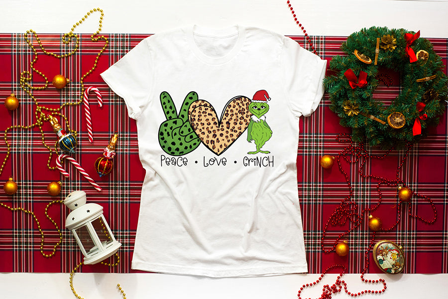 Peace Love Grinch PNG Christmas Sublimation