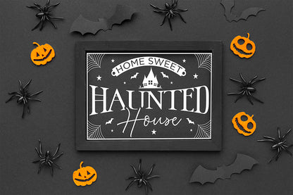 Home Sweet Haunted House, Halloween Sign SVG
