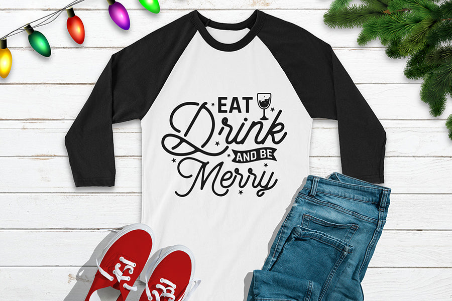Eat Drink and Be Merry SVG - Christmas SVG