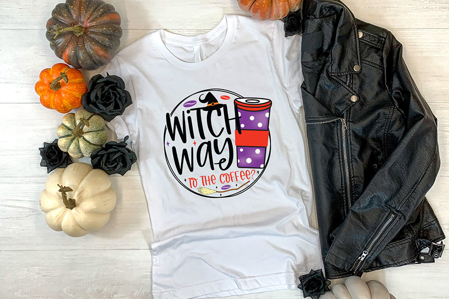 Witch Way to the Coffee, Halloween Witch PNG