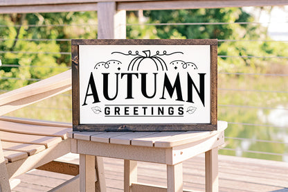 Fall Sign SVG - Autumn Greetings Cut File