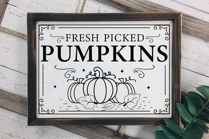 Fresh Picked Pumpkins SVG, Fall Sign SVG