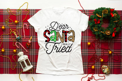 Dear Santa I Really Tried, Funny Christmas PNG