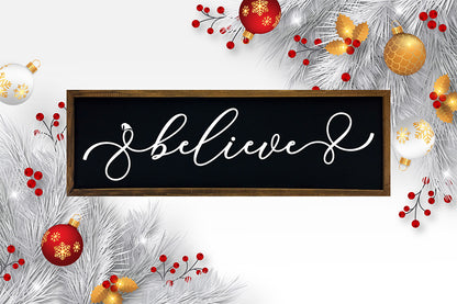 Believe SVG, Farmhouse Christmas Sign SVG