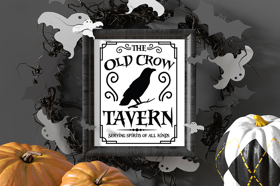 The Old Crow Tavern SVG, Halloween Sign SVG