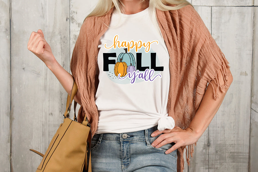 Fall PNG Sublimation Design | Happy Fall Y'all