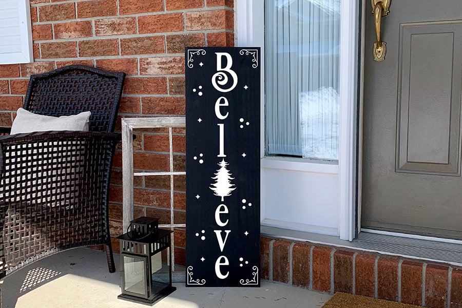 Believe SVG, Christmas Vertical Sign SVG