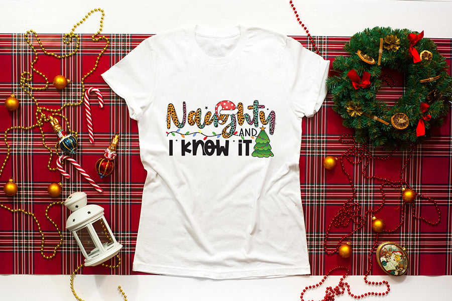 Naughty and I Know It | Funny Christmas PNG