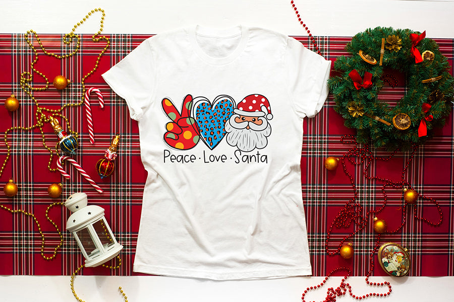 Peace Love Santa - Christmas Sublimation Design