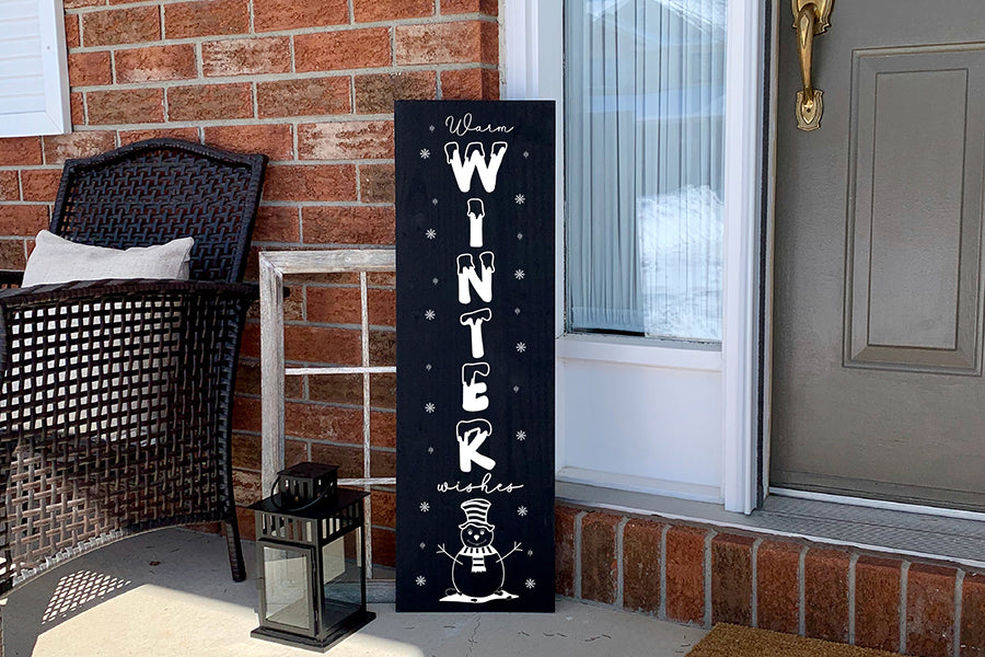 Christmas Porch Sign SVG | Warm Winter Wishes