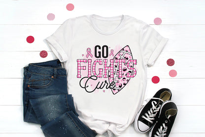 Go Fights Cure PNG | Breast Cancer Sublimation