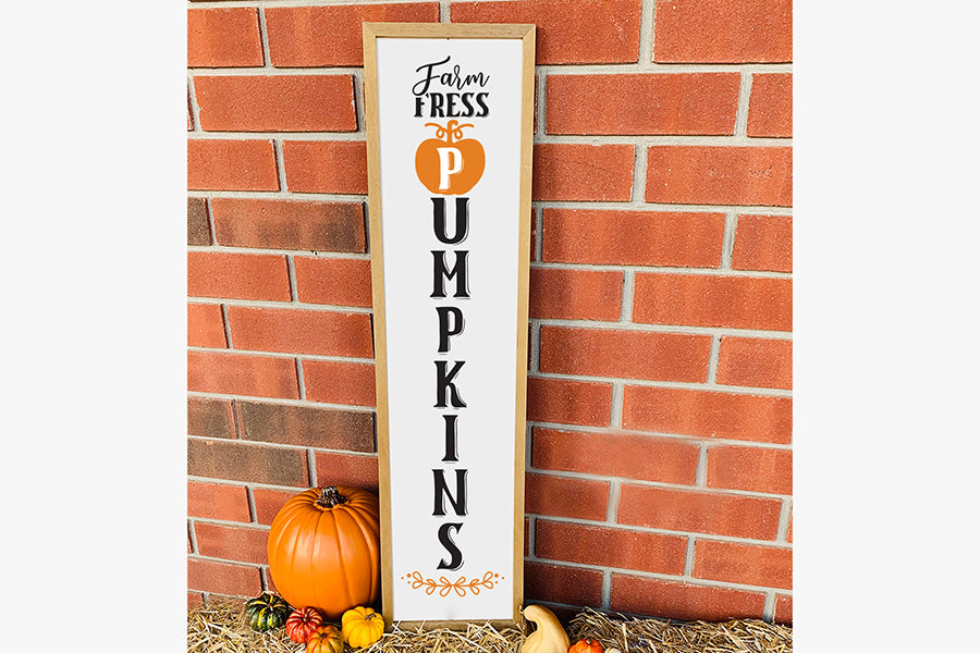 Fall Porch Sign SVG - Farm Fresh Pumpkins