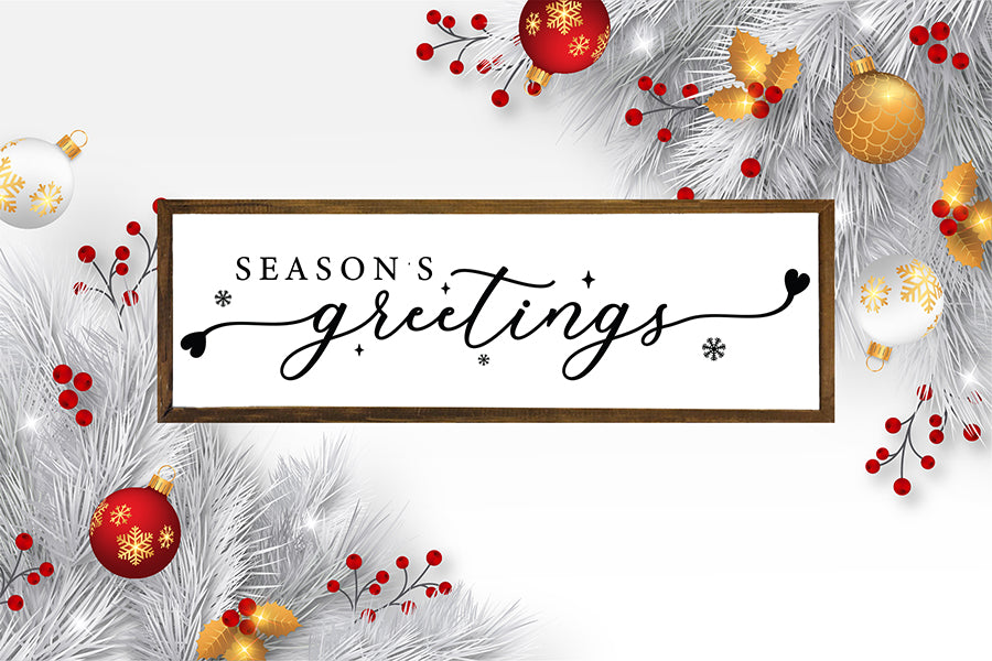 Farmhouse Christmas Sign SVG - Season's Greetings