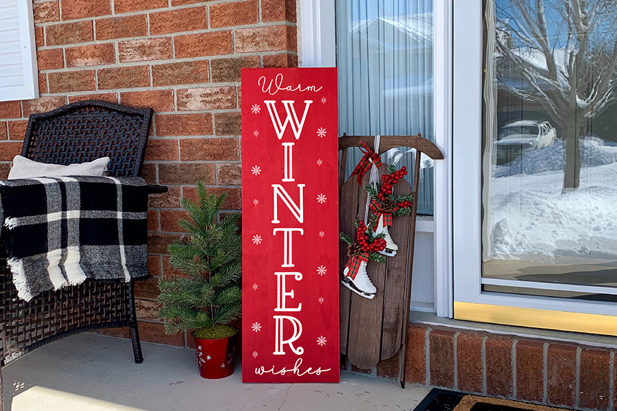 Warm Winter Wishes - Christmas Porch Sign SVG