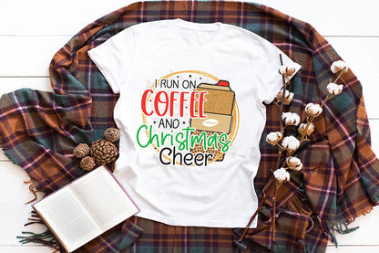 I Run on Coffee and Christmas Cheer PNG