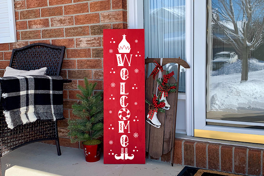 Welcome SVG, Christmas Porch Sign SVG