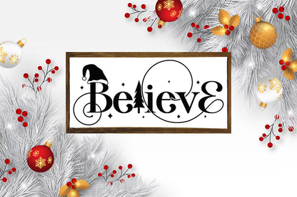 Farmhouse Christmas Sign SVG - Believe