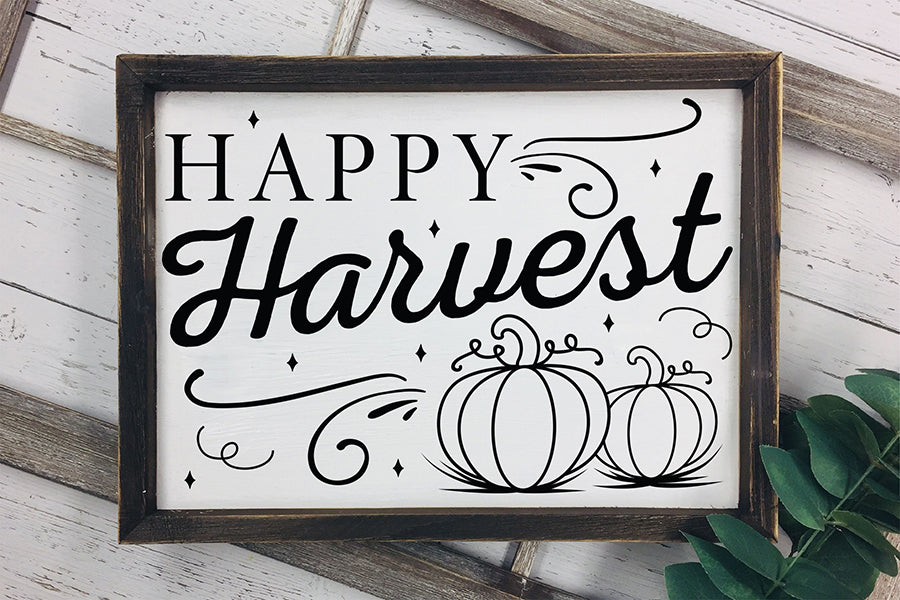 Happy Harvest SVG Cut File | Fall Sign SVG