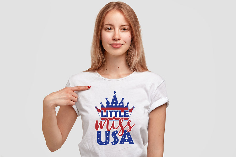 Little Miss USA, 4th of July Sublimation Design