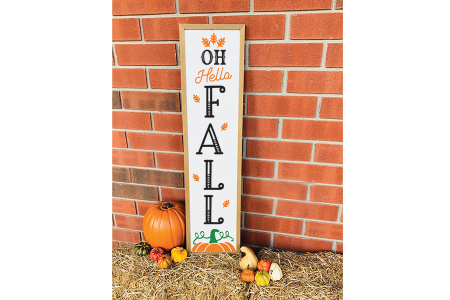 Oh Hello Fall SVG, Fall Porch Sign SVG
