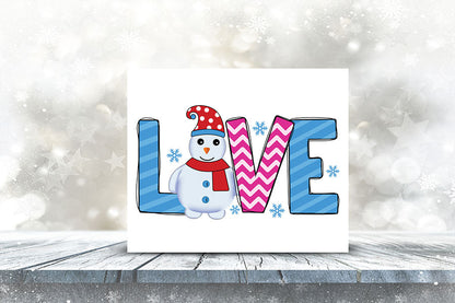 Love PNG - Snowman Sublimation Design