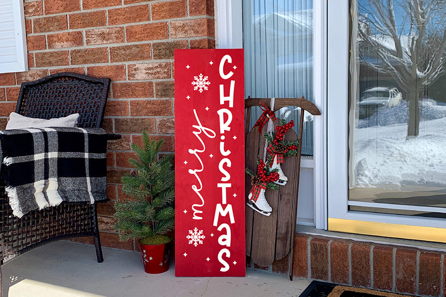 Merry Christmas Porch Sign SVG Cut File
