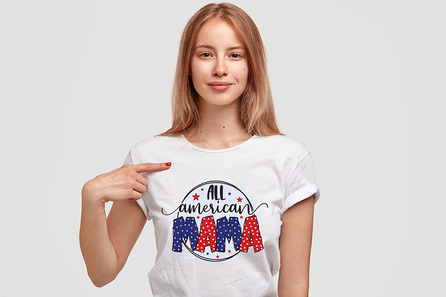 4th of July Sublimation Design - All American Mama