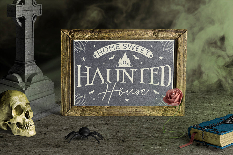 Home Sweet Haunted House, Halloween Sign SVG