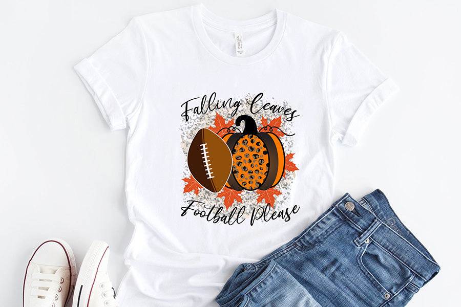 Falling Leaves Football Please PNG Sublimation