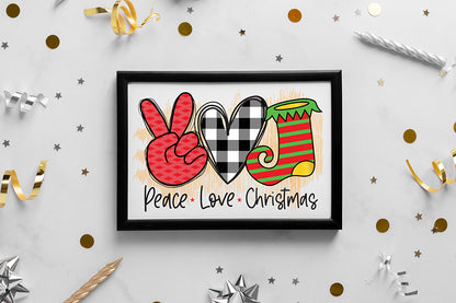 Peace Love Christmas PNG Sublimation Design