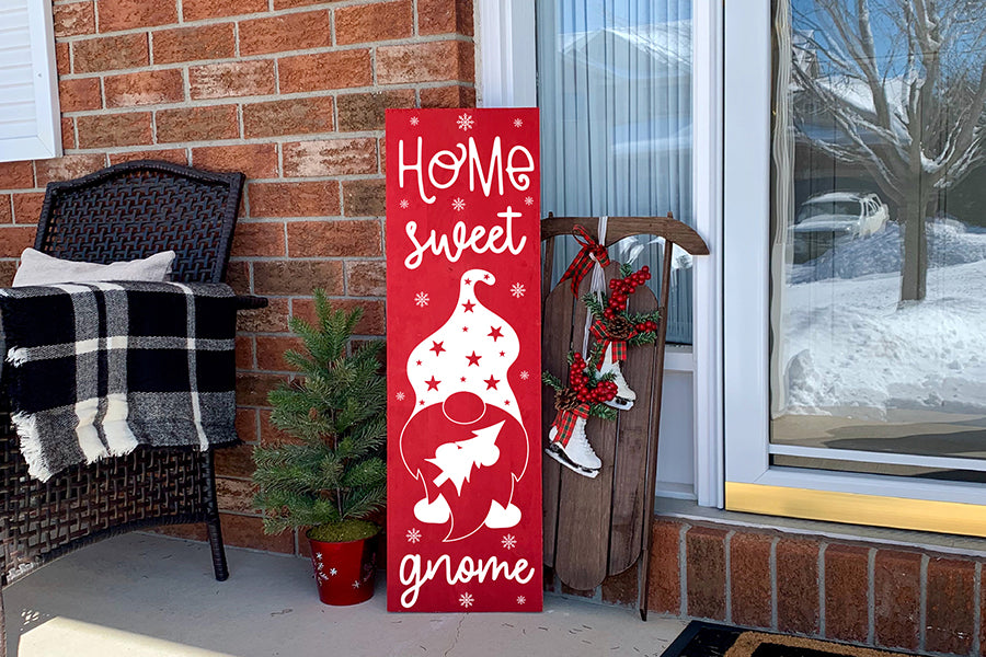 Home Sweet Gnome - Christmas Porch Sign SVG