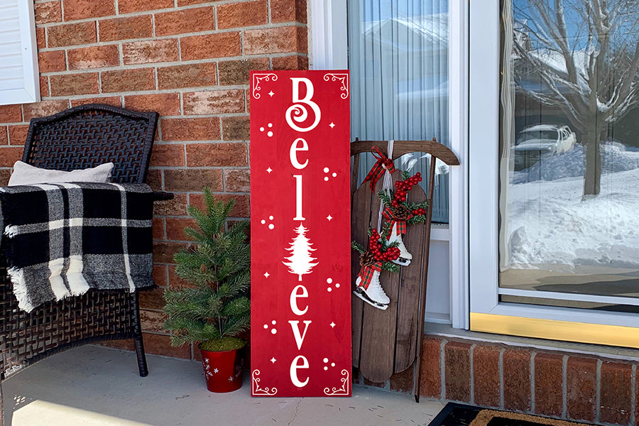 Believe SVG, Christmas Vertical Sign SVG