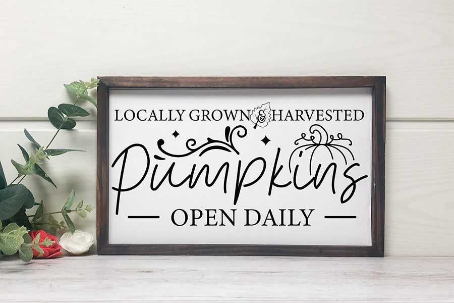 Fall Sign SVG, Locally Grown & Harvested Pumpkins