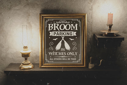 Halloween Sign SVG | Broom Parking Witches Only