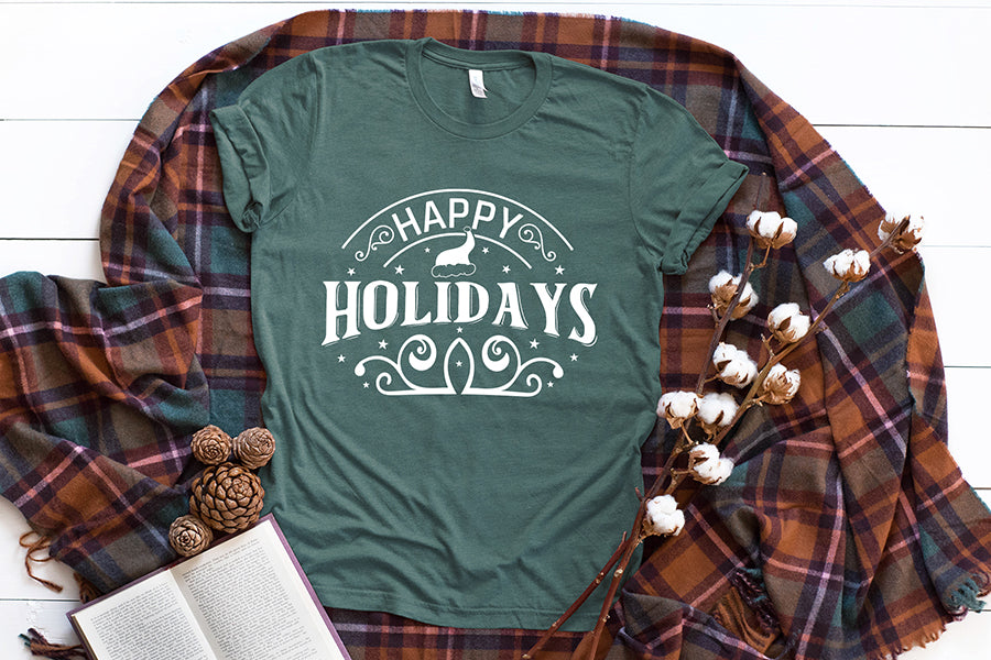 Happy Holidays Cut File, Christmas SVG