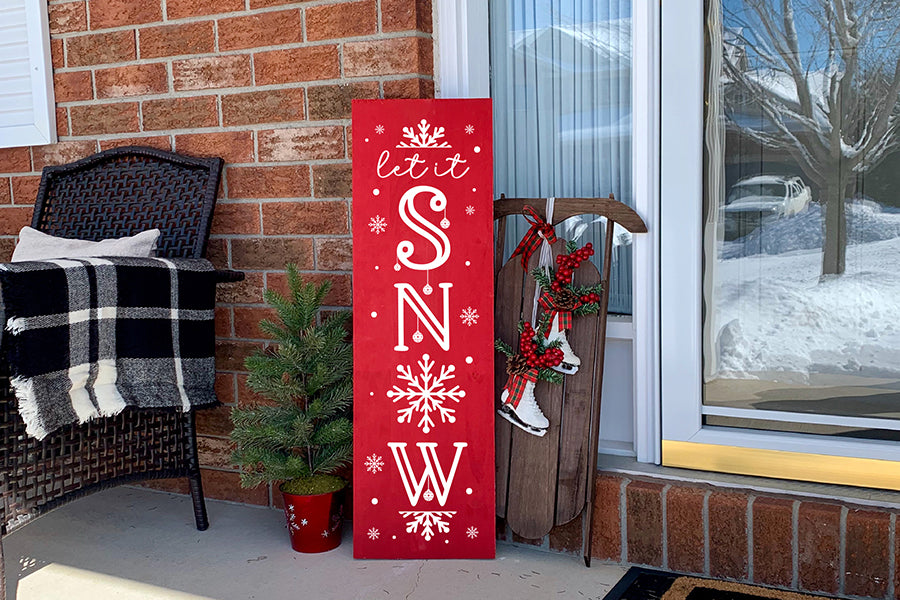 Let It Snow, Christmas Vertical Sign SVG