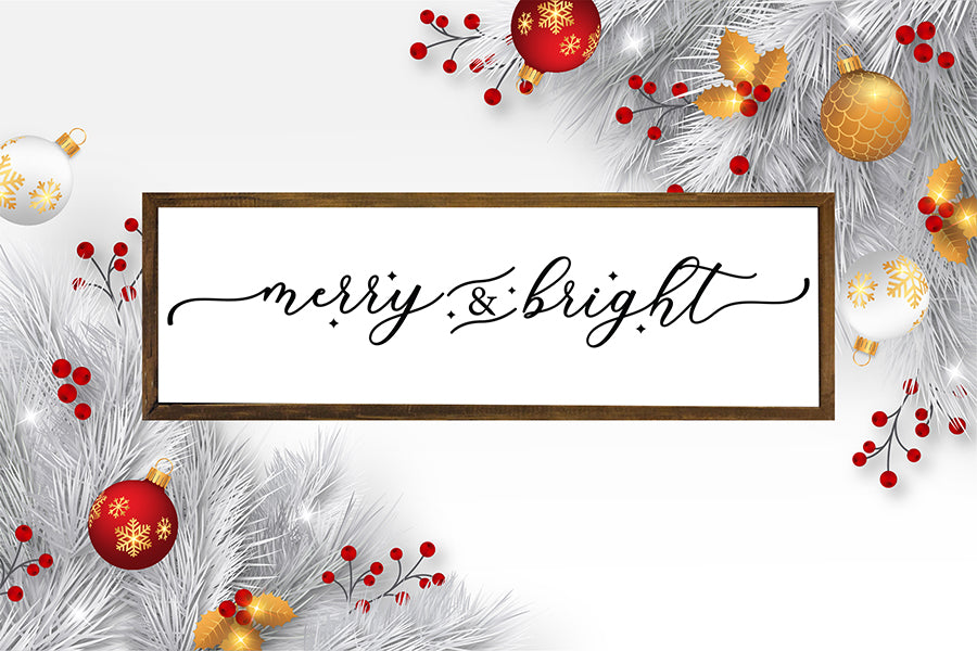 Merry & Bright | Farmhouse Christmas Sign SVG