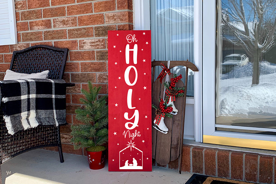 Oh Holy Night, Christmas Porch Sign SVG