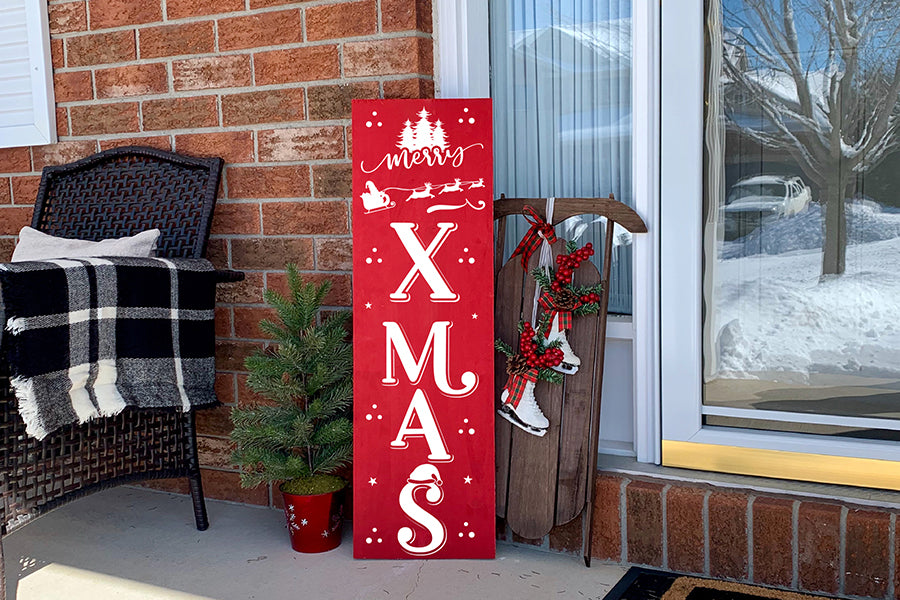 Christmas Porch Sign SVG - Merry Xmas