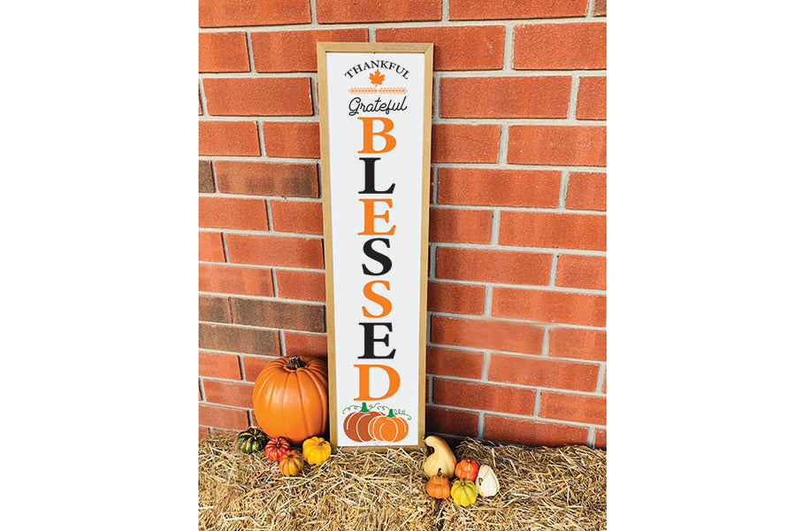 Thankful Grateful Blessed | Fall Porch Sign SVG