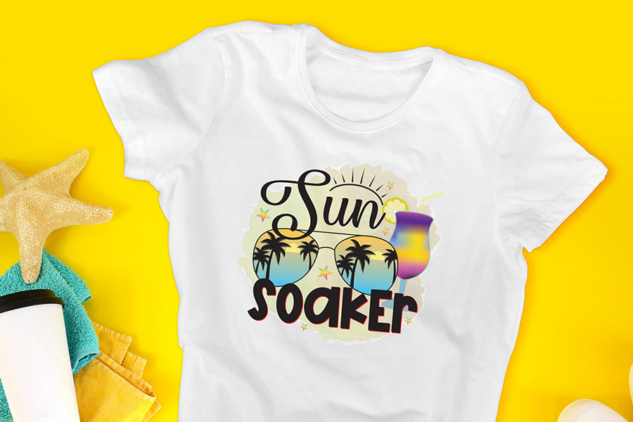 Sun Soaker PNG, Beach Sublimation Design